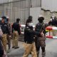 Police & Rangers outside Pakistan Stock Exchange