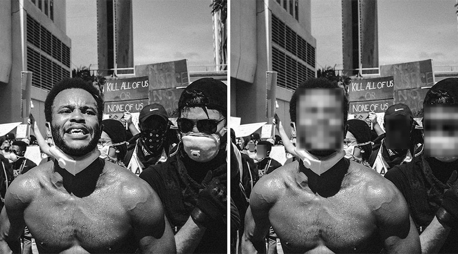 hide faces when protest
