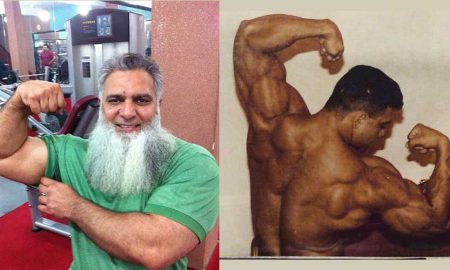 60-year old Pakistani bodybuilder