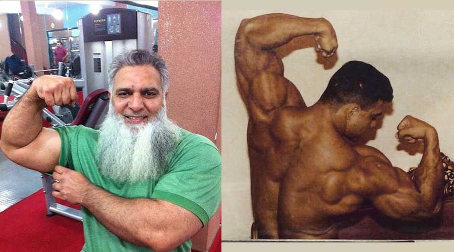 60-year old Pakistani bodybuilder