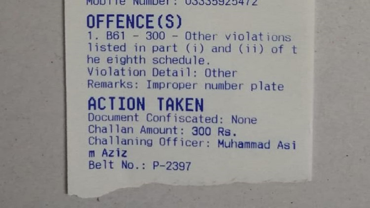 traffic violation ticket