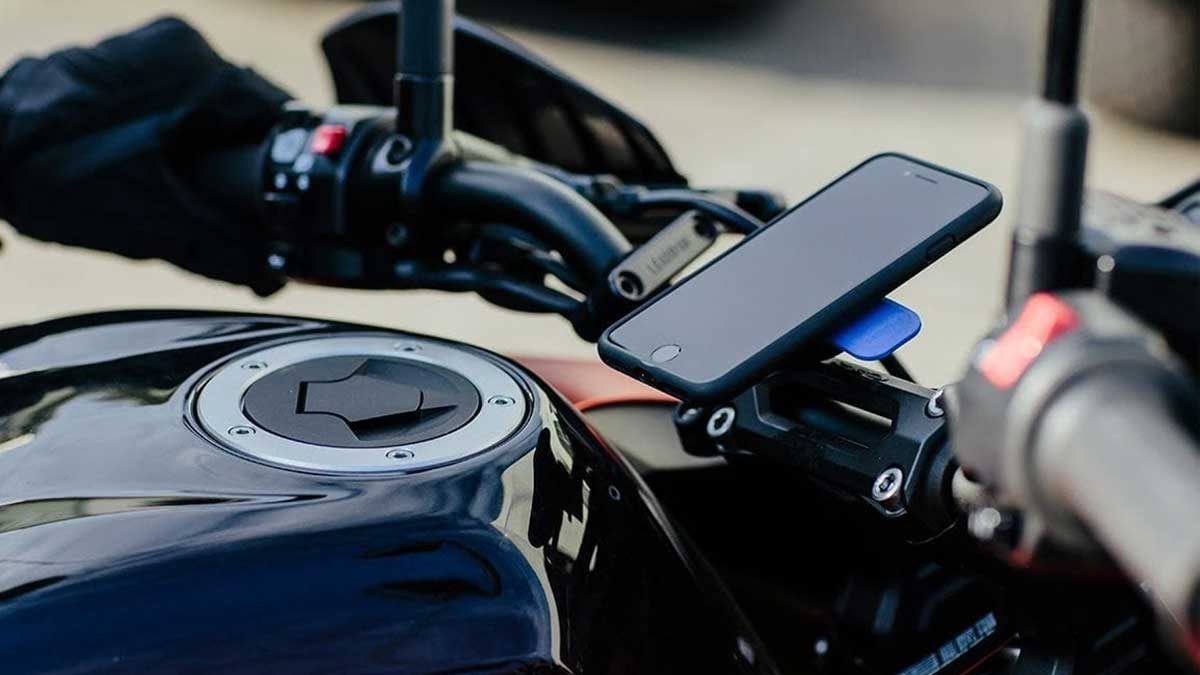 iPhone on motorcycle