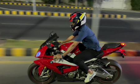 babar azam riding a heavy bike in lahore